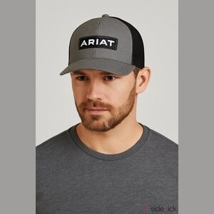 Ariat Patch Gray Trucker Hat Adjustable